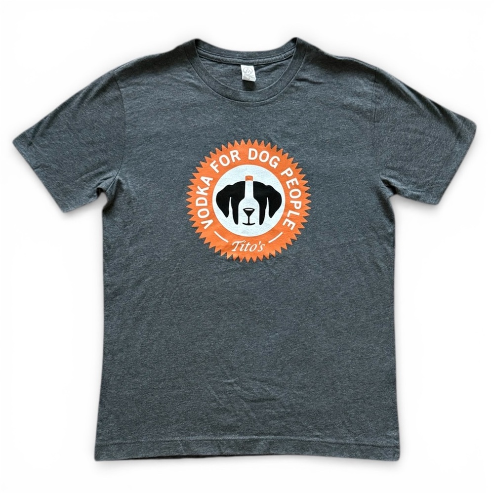 Tito’s Vodka for Dog People T-Shirt Heather Gray Small Ringspun Cotton Tee